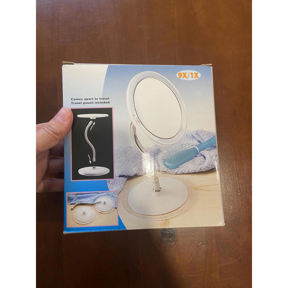 Multi-Angle Makeup Mirror with 9X/1X Magnification and Travel Pouch